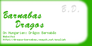barnabas dragos business card